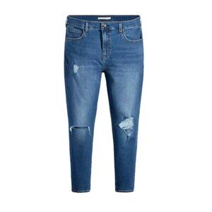 Levi's 721 Blue High Rise Skinny Distressed Denim Jeans Womens Plus Size 22W